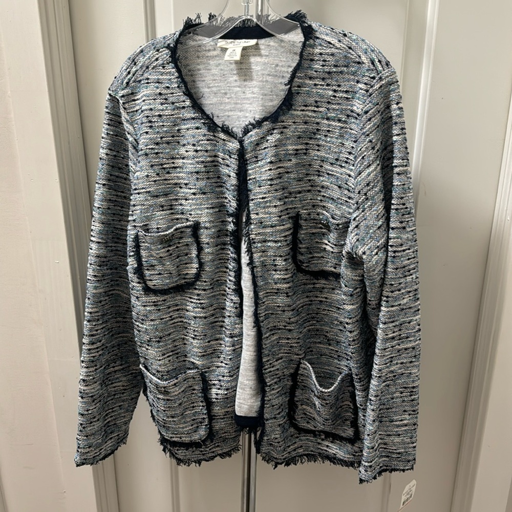 Plus Size Blue multi- colored blazer